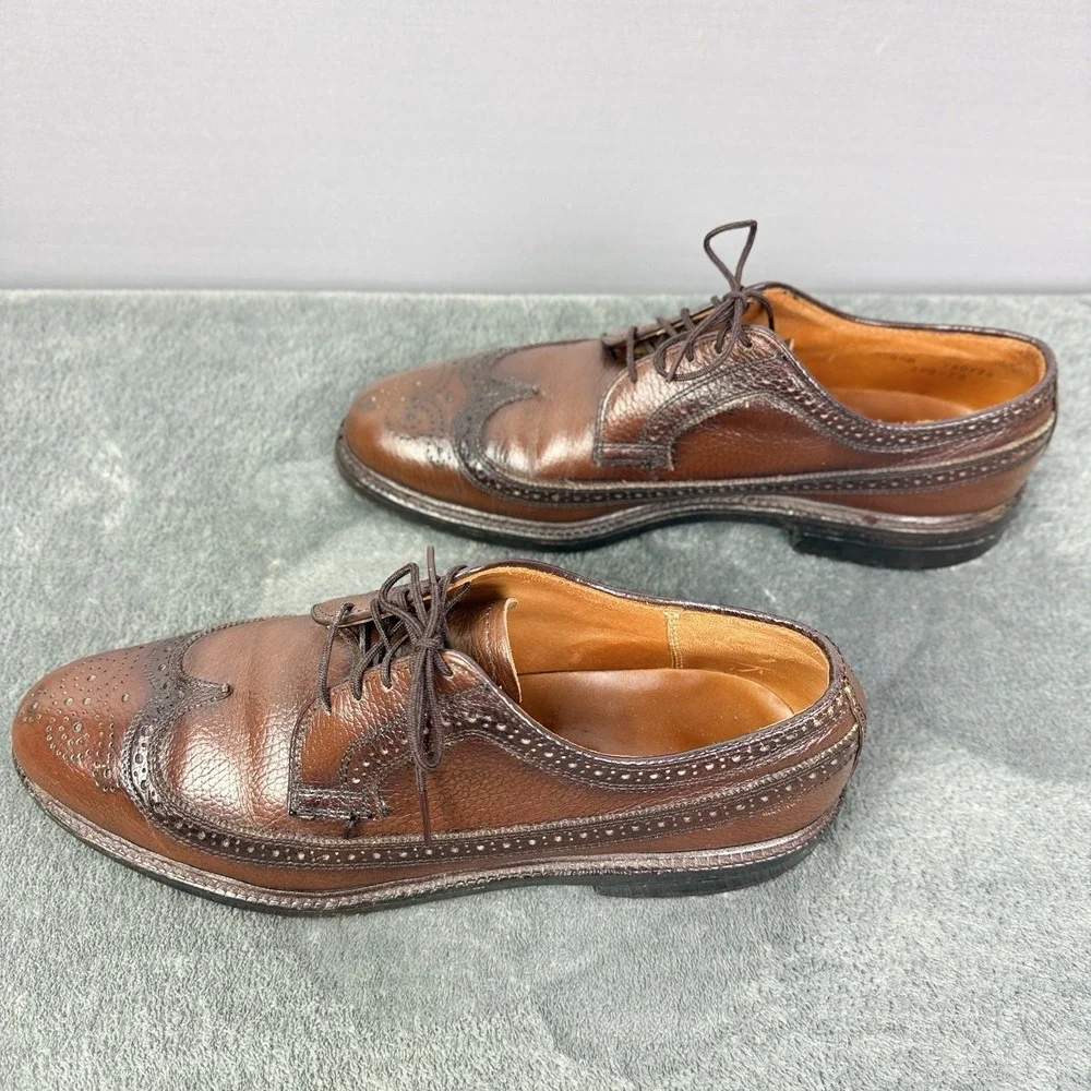Vintage Florsheim Imperial Wingtip Oxford Shoes Brown Leather Men Size 9.5 B‎